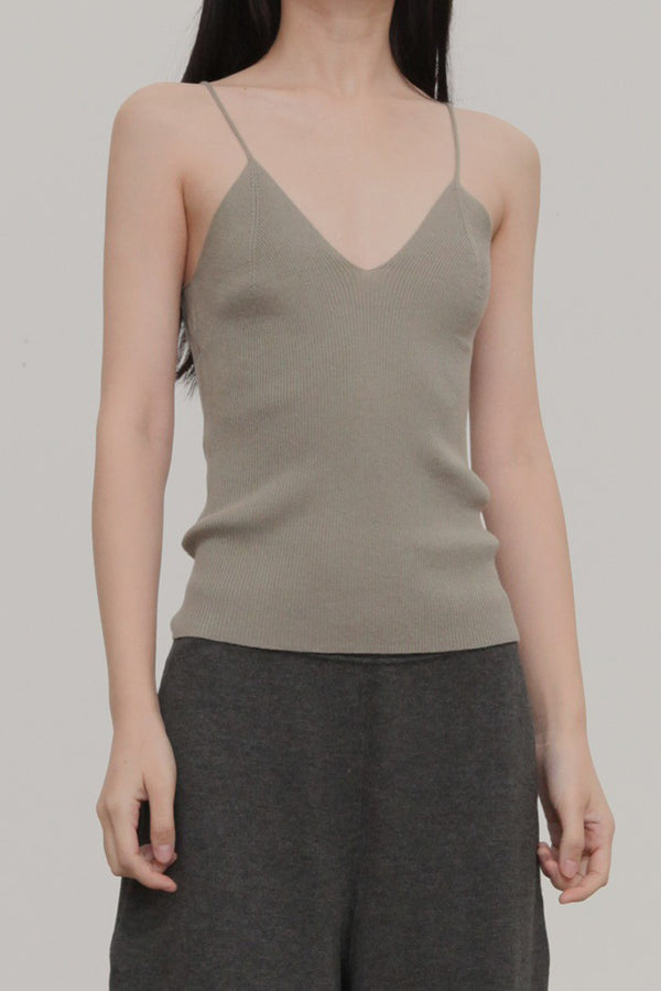 SWAYING V-neck knitted camisole series SW-SW22AW1T03-LV Green PS63